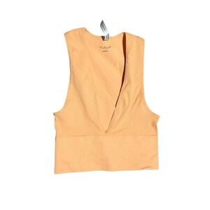 Urban Outfitters Out From Under  Seamless Ribbed V-Neck Crop Tank Top Orange S